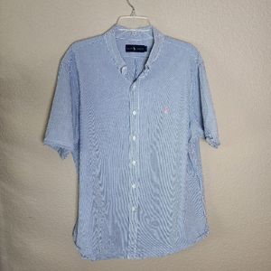 Ralph Lauren Searsucker men's XL short sleeve button-down striped shirt